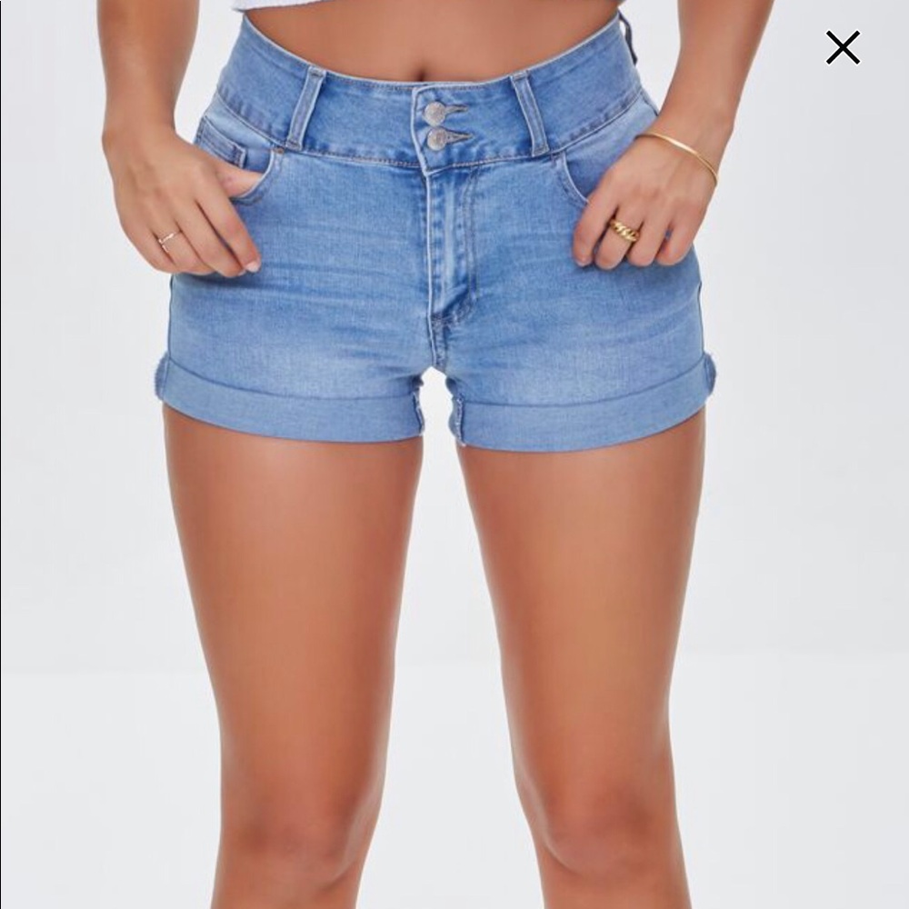 Uplyfter High rise denim shorts